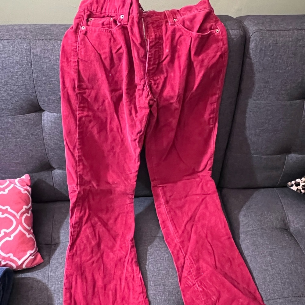 Red corduroy express jeans
